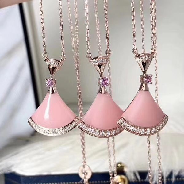 

beautiful s925 silver small skirt pendant necklaces with crystals titanium women jewelry necklaces accessories wholesale