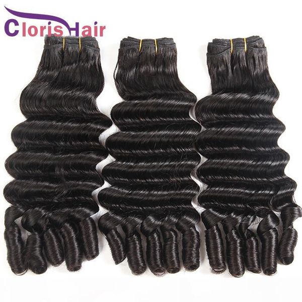 

amazing textures raw indian virgin hair 3 bundles aunty funmi bouncy romance curls human hair extensions double drawn nigeria funmi weaves, Black