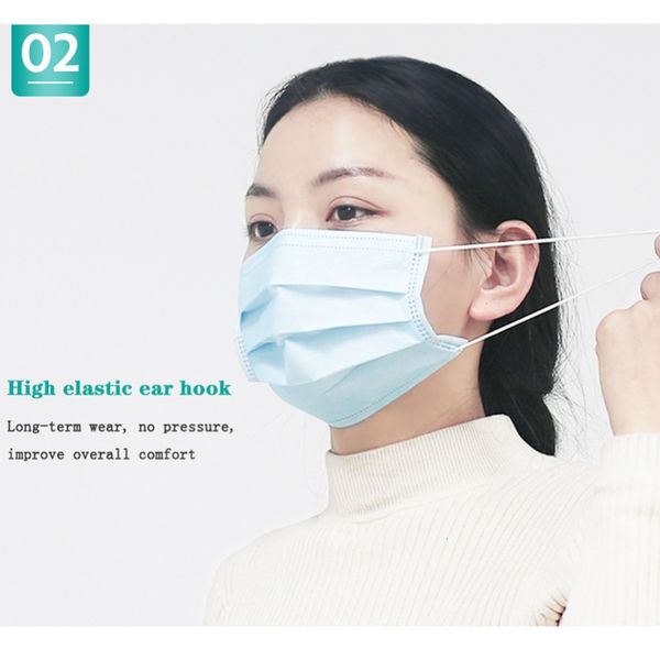 

disposable face mask 3 layer ear-loop dust mouth masks cover anti-dust mask soft breathable outdoor part