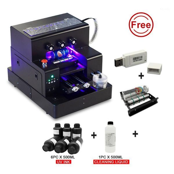 

oyfame automatic a4 uv flatbed printer for phone case bottle glass acrylic uv printing machine a4 with bottle holder1