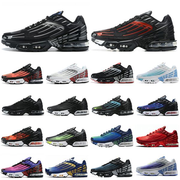 

outdoor mens tn 3 turned running shoes hyper violet tn plus 3 iii triple black silver tiger womens trainers sneakers chaussures 36-45