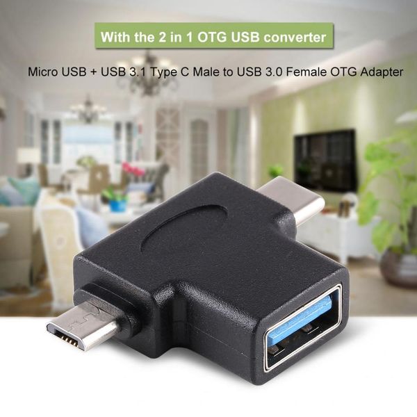 

multi-function usb 30 female usb-c type-c male micro usb male t-shape otg adapter