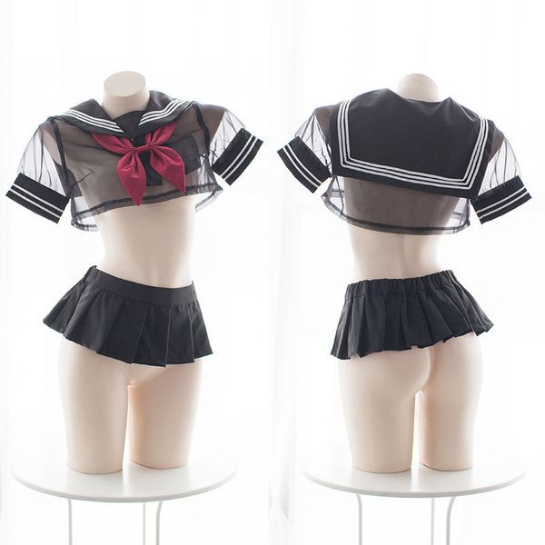 

girl's uniform kawaii lingerie beautiful ensemble sailor's halloween costumes, Black