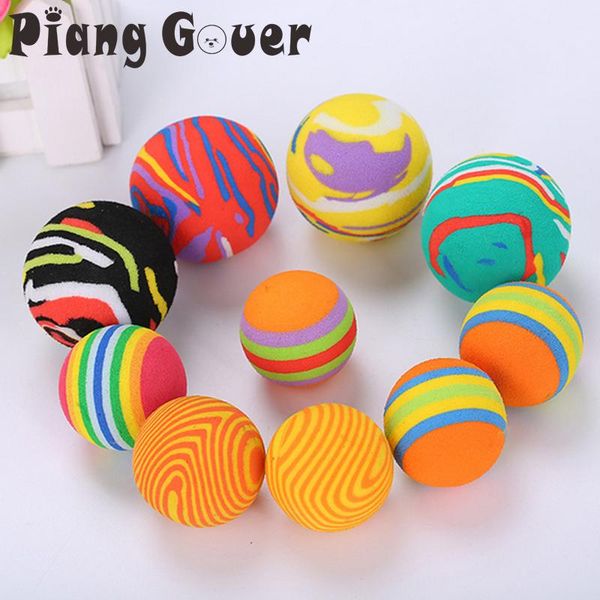 

cat toys 10pcs/lot eva colorful ball toy sound pet balls supplies