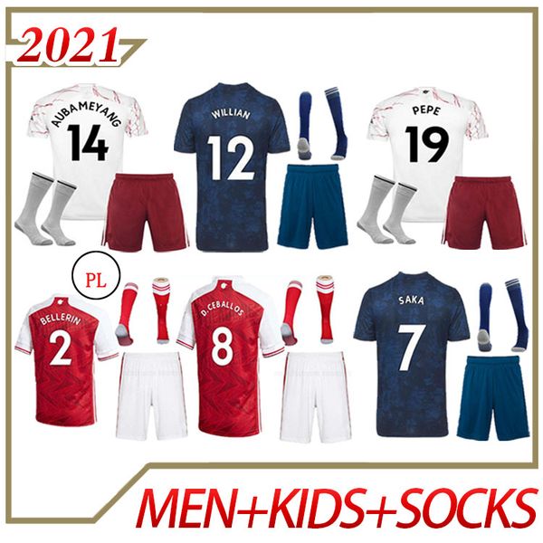 

new arsen fourth soccer jersey 20 21 pepe saka thomas willian nicolas tierney maitland-niles football shirt men+kids kit socks, Black;yellow