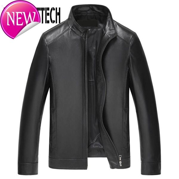 

spring autumn brand new pu leather jacket men's leisure leather jacket washed thin motorcycle leather jacket coat big size m-4xl, Black