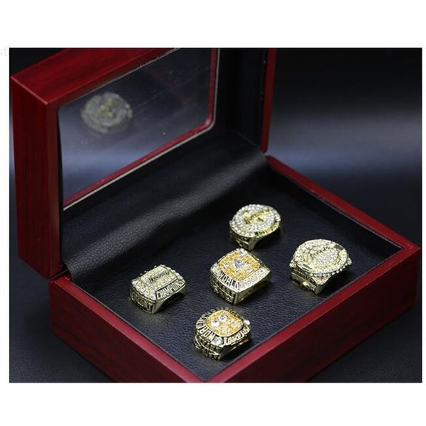 

lakers new 2020 2000 2001 2002 2009 2010 5 ring sets gift jewelry, Golden;silver