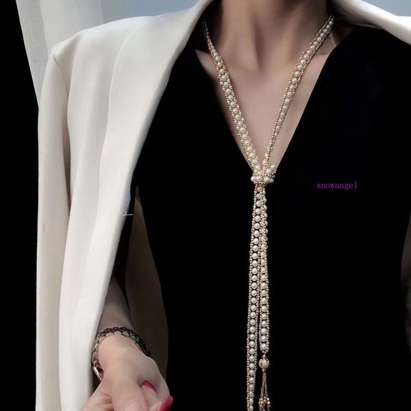 

2020 new 14k gold injection + 6-7mm almost flawless pearl pendant sweater chain is handmade, Silver