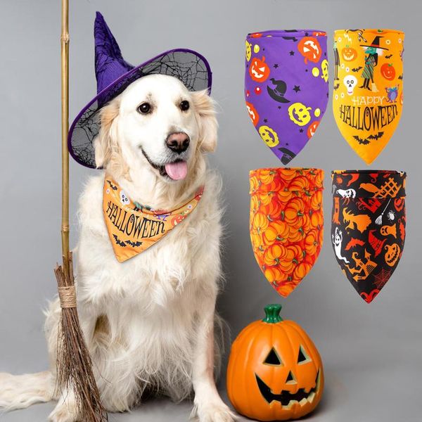 

halloween dog cat bandana collar scarf pet dog accessories neckerchief small large dogs bibs cotton pet tie grooming wmtpsu