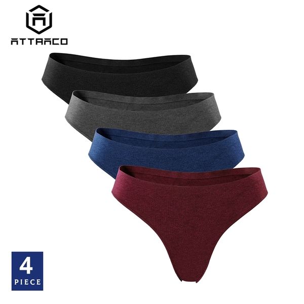 

attraco underwear women pantie thong g-string tanga briefs cotton panties lingerie seamless y200425, Black;pink