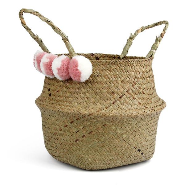 

storage baskets folding basket seaweed wicker dirty laundry home simple decoration