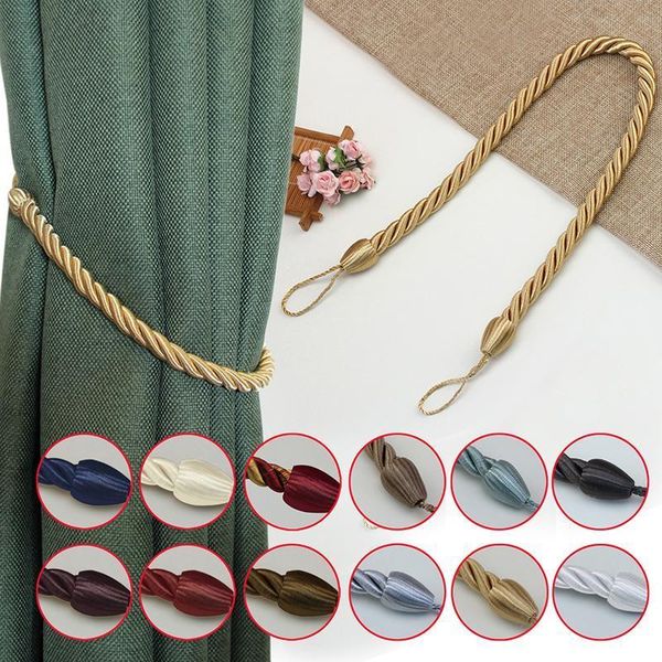 

1pc handmade weave curtain tieback gold curtain holder clip buckle rope home decorative room accessories curtain tie backs h jllpup