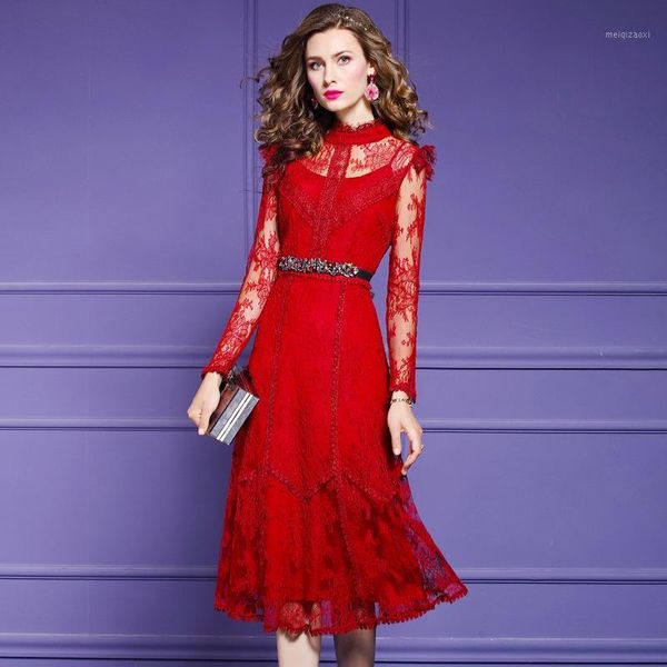 

2020 new superior quality summer holiday long dress celebrities women plus size club flower dress womanliness lace party dresses1, Black;gray