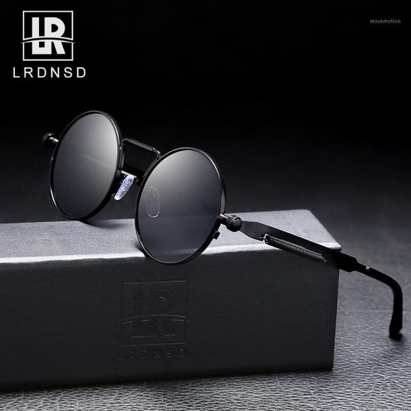 

2020 vintage men sunglasses women retro punk style round metal frame colorful lens sun glasses fashion eyewear gafas sol mujer1, White;black
