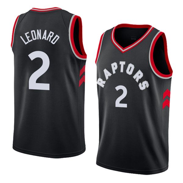 

18-19 2021 new basketball jersey 2 leonard 2color black and red size s-xxl, Black;red
