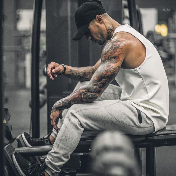 

brand new men's casual sports pants trousers solid color cotton elastic drawstring fitting sweatpants for gym jogging exercise1, Black