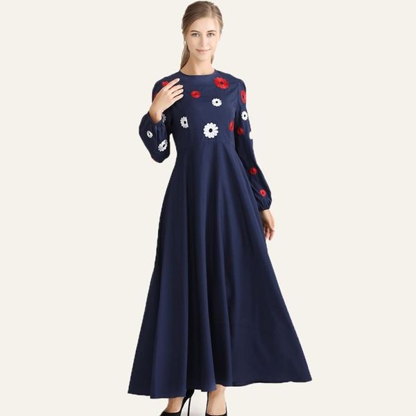 

embroidered slim thin retro dress, Black;pink