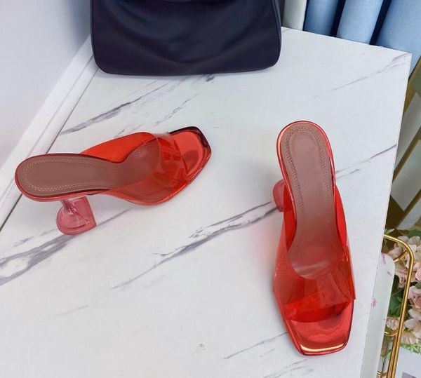 

fashion women classic crystal-embellished pvc slingback pumps sandals ship, Black