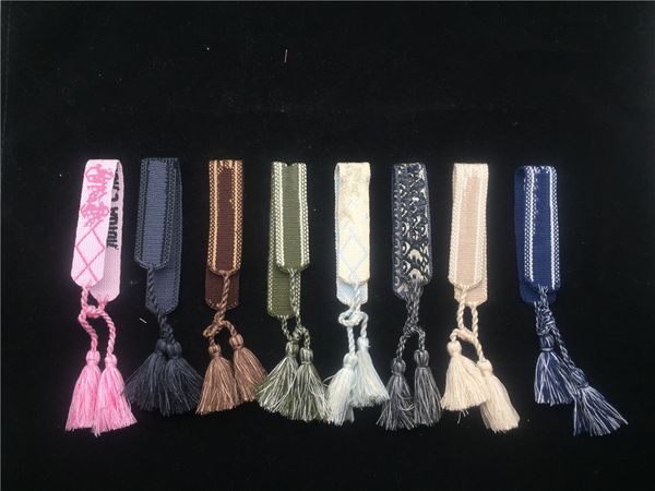 

factory9ztstassel new cotton embroidery bangle woven letter lace-up bracelet adjustable festival bracelets brand designe