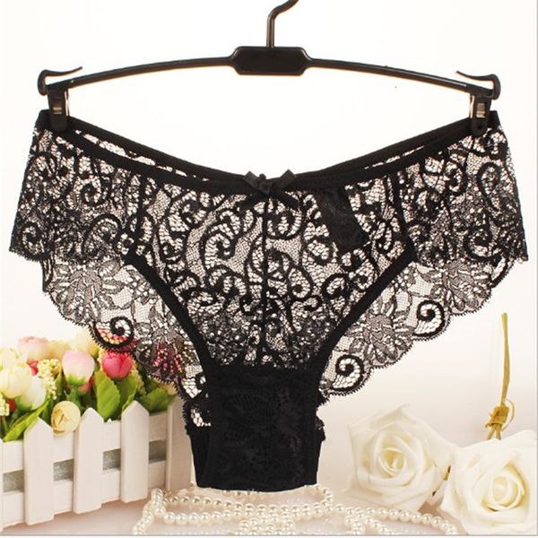 

#085 lace panties transparant underwear plus size s-xl women under, Black;white