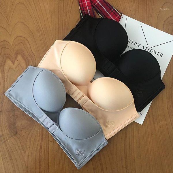 

roseheart invisible bra strapless bralette cup women underwear lingerie female push up bra padded party wedding bras a b1, Red;black