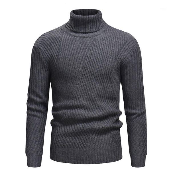 

men's fashion casual high neck striped knit long sleeve sweater1, White;black