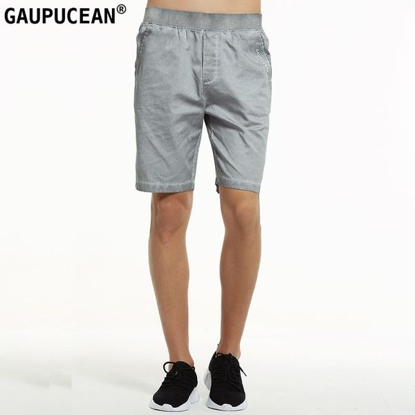 

men's shorts gaupucean cotton man casual vintage chino short pants tie dye bandhnu summer grey navy blue europe stylish fashion men, White;black