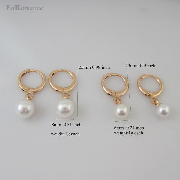 

order 10$ ship with tracking - yellow gold gp dangle 0.9"/ 0.98 inch simulated pearl ball dia 0.31" 0.24" dangler earring, Silver