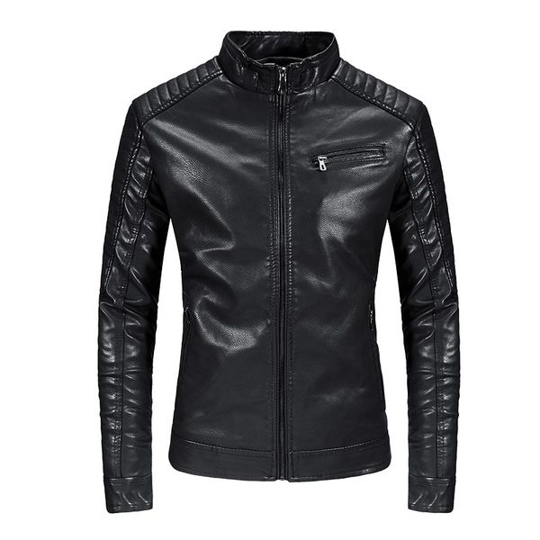 

pu leather jacket man winter black warm men's jacket coat casual stand collar faux fur jackets men chaquetas de cuero hombre 3xl, Black;brown