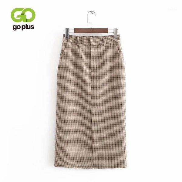 

goplus empire skirt long plaid skirts knee-length skirt jupe crayon femme womens jupe femme ropa mujer falda larga elegante1, Black