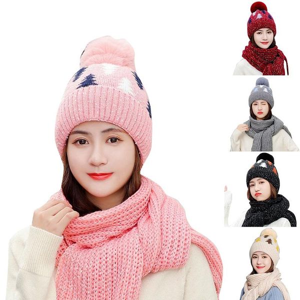 

kf-fashion new winter thick warm women's knitted handmade scarf retro casual pink plush bib cute scarf, Blue;gray