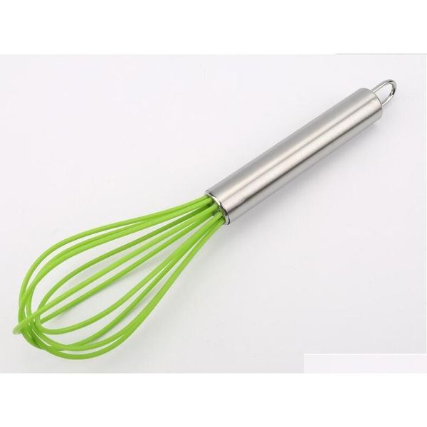 

10 inch sile egg whisk kitchen egg frother milk beater blender colorful sile balloon wire whisk stainless st jllbjy mywjqq