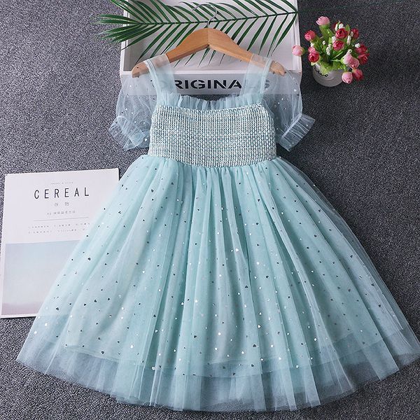 

2021 new summer lace girls baby girl princess children clothes kids party ball gown with sequined 3-9t 9a3t, Red;yellow