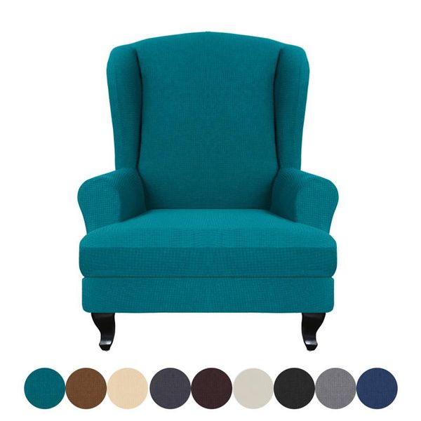 

chair covers 2pcs/set spandex wingback cover stretch wing back chairs elastic armchair slipcover protector jacquard home decor