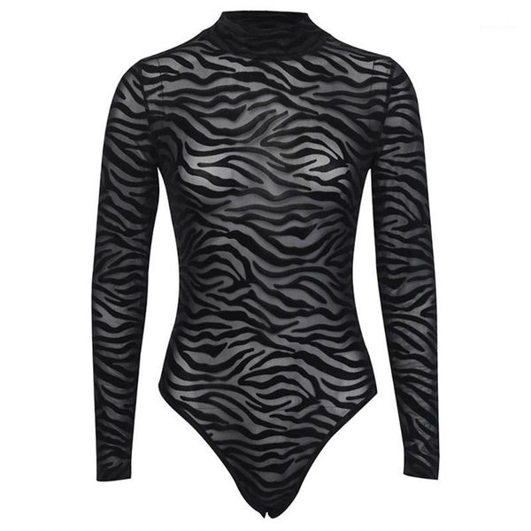 

autumn stripe mesh bodysuits women bodycon streetwear gothic hollow out long sleeve black bodysuit body female party club1, Black;white