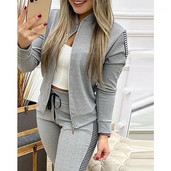 

running sets 2021 winter gray women clothing striped sportswear fitness two piece set outfits casual jogger tracksuit gym clothes1, Black;blue