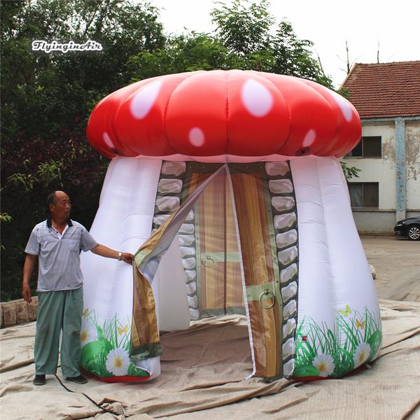 

theme park decorative advertising inflatable mushroom hut 3m customized booth blow up mushroom tent for music festival decoration
