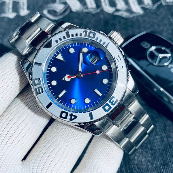 

watches for men automatic mechanical movement watch 40mm classic wristwatch stainless steel wristband with calendar business designer wristw, Slivery;brown