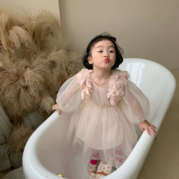 

and left prince clothing 2021 spring summer new korean girl's mh princs skirt children's long sve fairy drs p9b5, Red;yellow