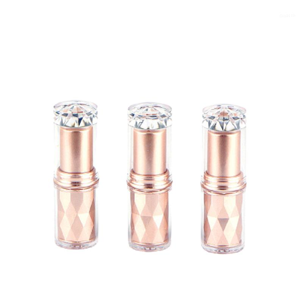 

12.1mm plastic empty lipstick tube graceful lip container clear n rose gold round cosmetic packaging container 10/25/50pcs1