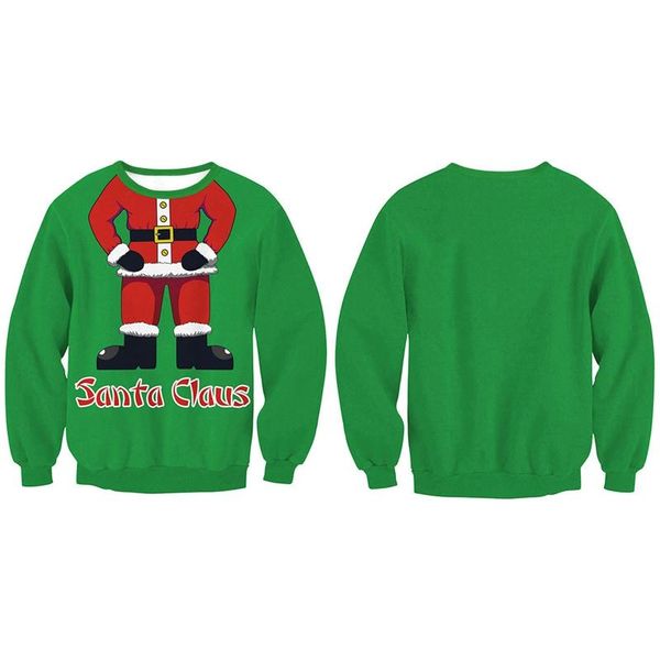 

men and women christmas sweater pullover funny santa holiday party sweatshirt green, White;black