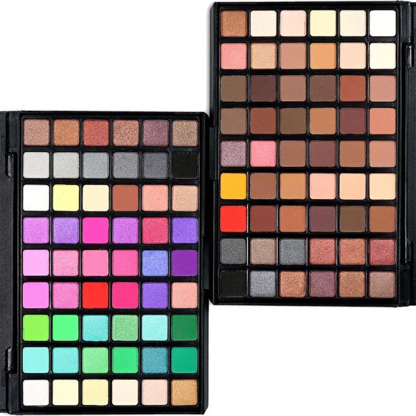 

eye shadow pro 12/29/54 colors palette smoked earth color makeup waterproof glitter shimmer cosmetics showdow palet