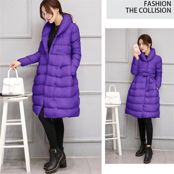 

winter 2020 new female models long down cotton coat jacket sweet large size student cotton padded a word jacket1, Black