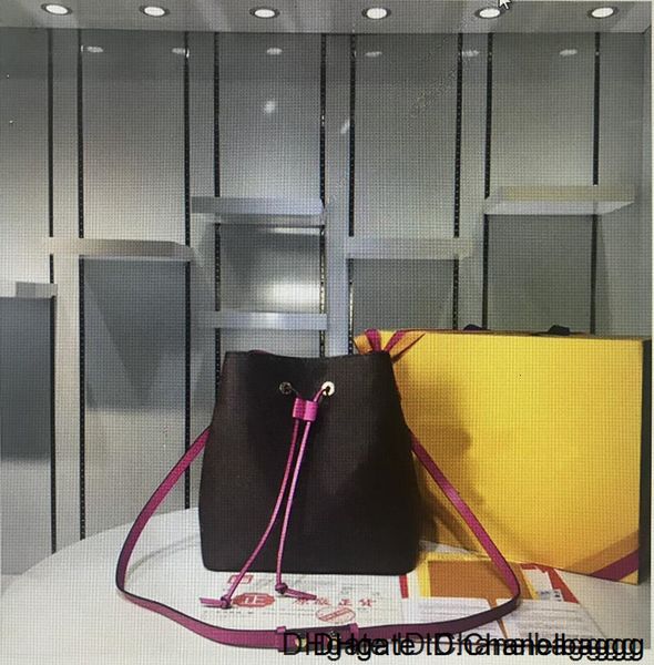 

m44021 real leather women bucket bag fashion classic handbags for purse totes woman shoulder bags 12 color 44022