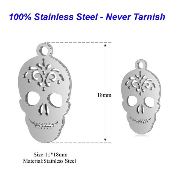 

5 шт. лот 100 нержавеющая сталь религиозные подвески вниистар череп очады изготовление ювелирных изделий корман коннюток для браслетов оптов, Bronze;silver