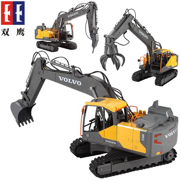 

2.4g rc car toys 3 in 1 excavators toy simulation urban engineering vehicle with drill bits and hooks 2021 selling