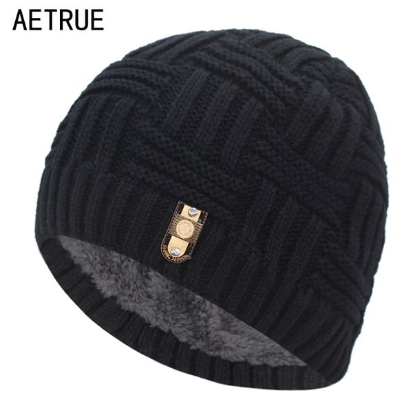 

aetrue brand skullies beaines knitted hat men winter hats for women men fashion bonnet mask warm thick fur cap male beanie hat y201024, Blue;gray