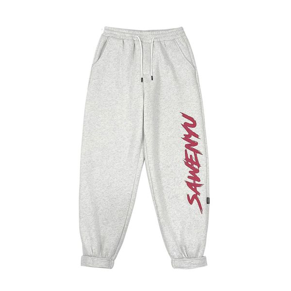 

2021 new autumn new men's pants looses all-match student prints with drawstring feet marks in grey fashion sweatpants yxwo, Black