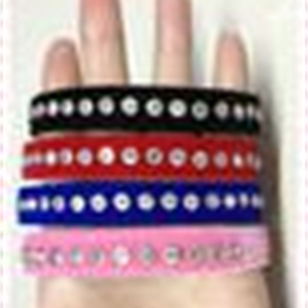 

fabric pet puppy collar soft velvet with round diamond four colors 20pcs/lot