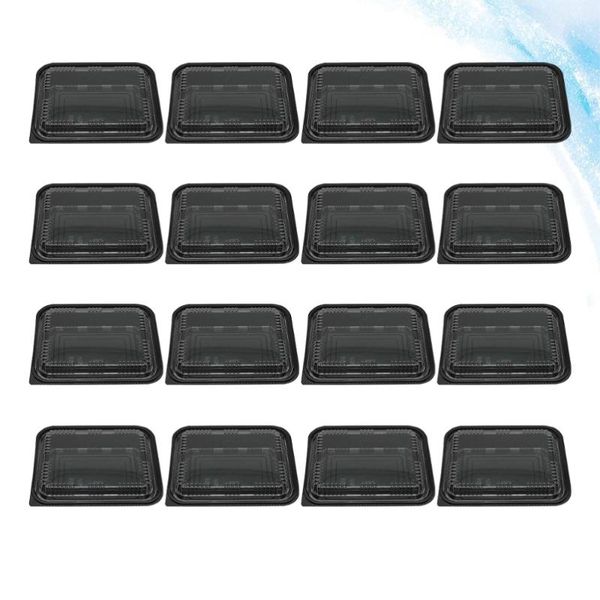 

gift wrap 50pcs disposable fruit carry out box salad cake packing container take (black)